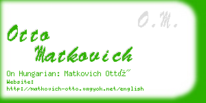 otto matkovich business card